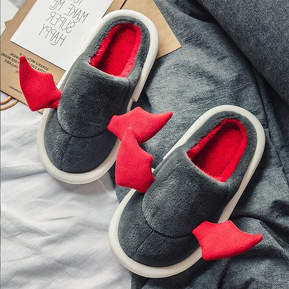 Zapatillas De Estar por Casa Lindo Animales para Niños Mujer Hombre Invierno Felpa Forro Pantuflas Interior Cómodo Caliente Zapatos De Algodón Slippers,Negro,44~45