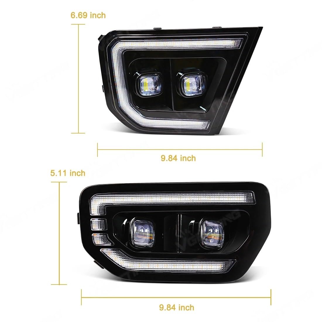 Luces Antiniebla Luz Niebla Para Ford Para Ranger Para Wildtrak 2022 2023 Luces Diurnas LED DRL Intermitentes Blancas Amarillas