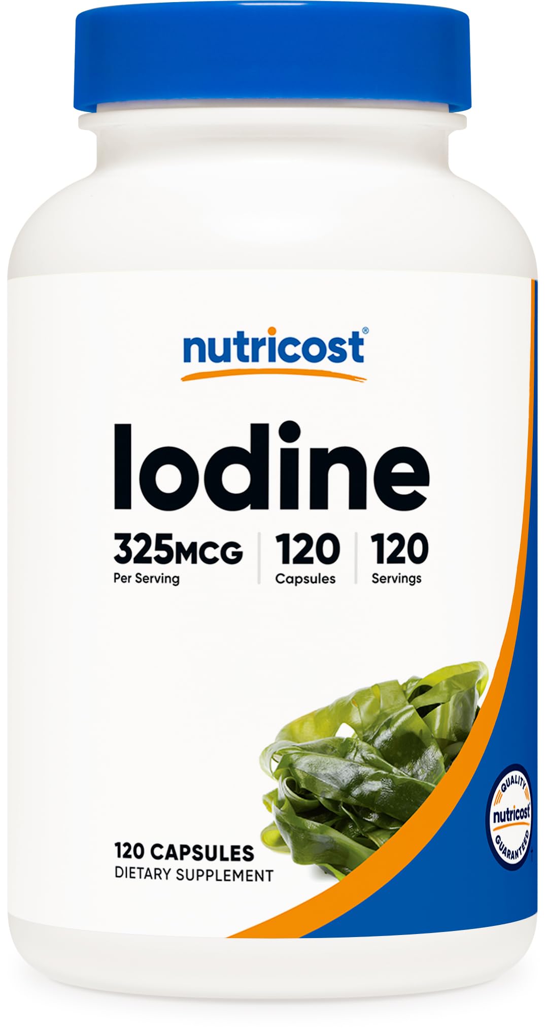 Iodine (Natural Iodine from Organic Sea Kelp) 325mcg, 120 Capsules, Vegetarian, Non-GMO & Gluten Free