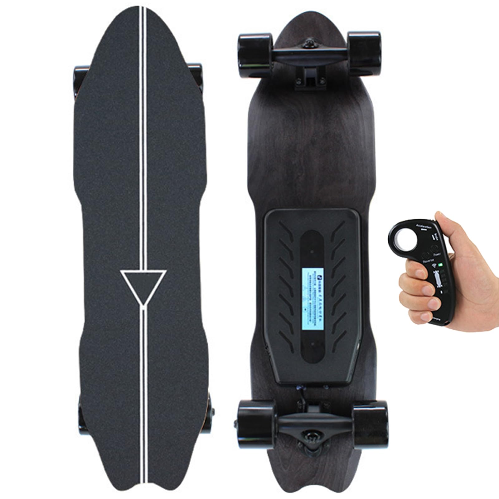 Skateboard Elettrici Con Telecomando, 4 Modalità Di Velocità, Velocità Massima 25 Km/H, Autonomia 8/15/22/30 Km, Longboard Elettrico in Acero a 7 Strati per Principianti Adulti, Pendolarismo 8KM