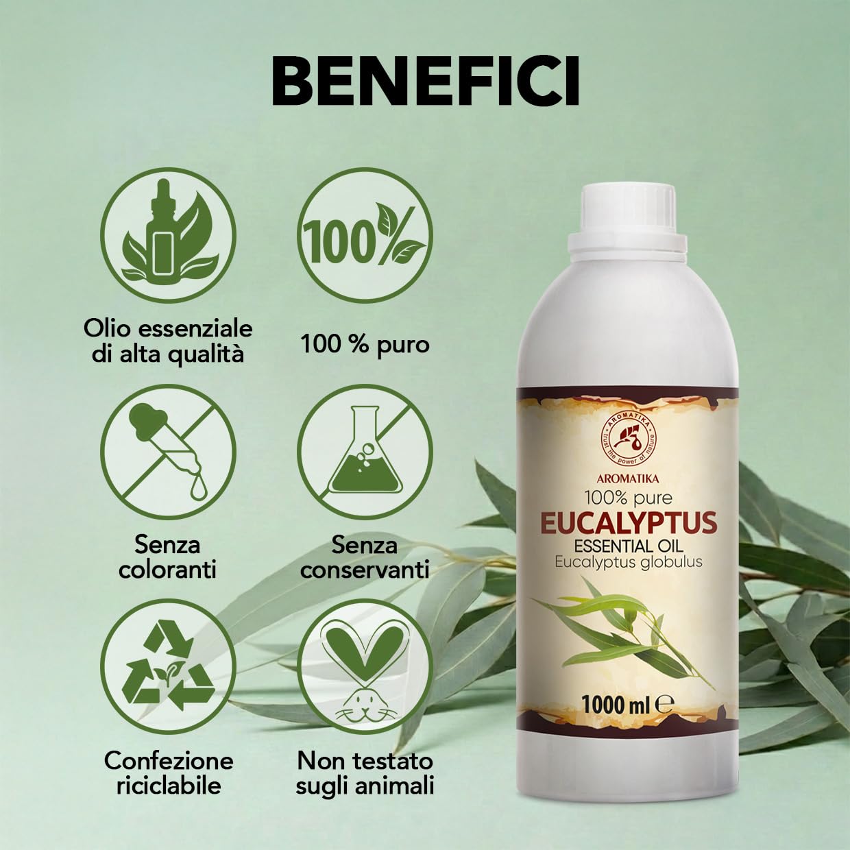 Naissance Olio Essenziale Di Eucalipto Globulus 200ml (2x100ml) – Puro, Naturale Per Diffusore E Aromaterapia - 5