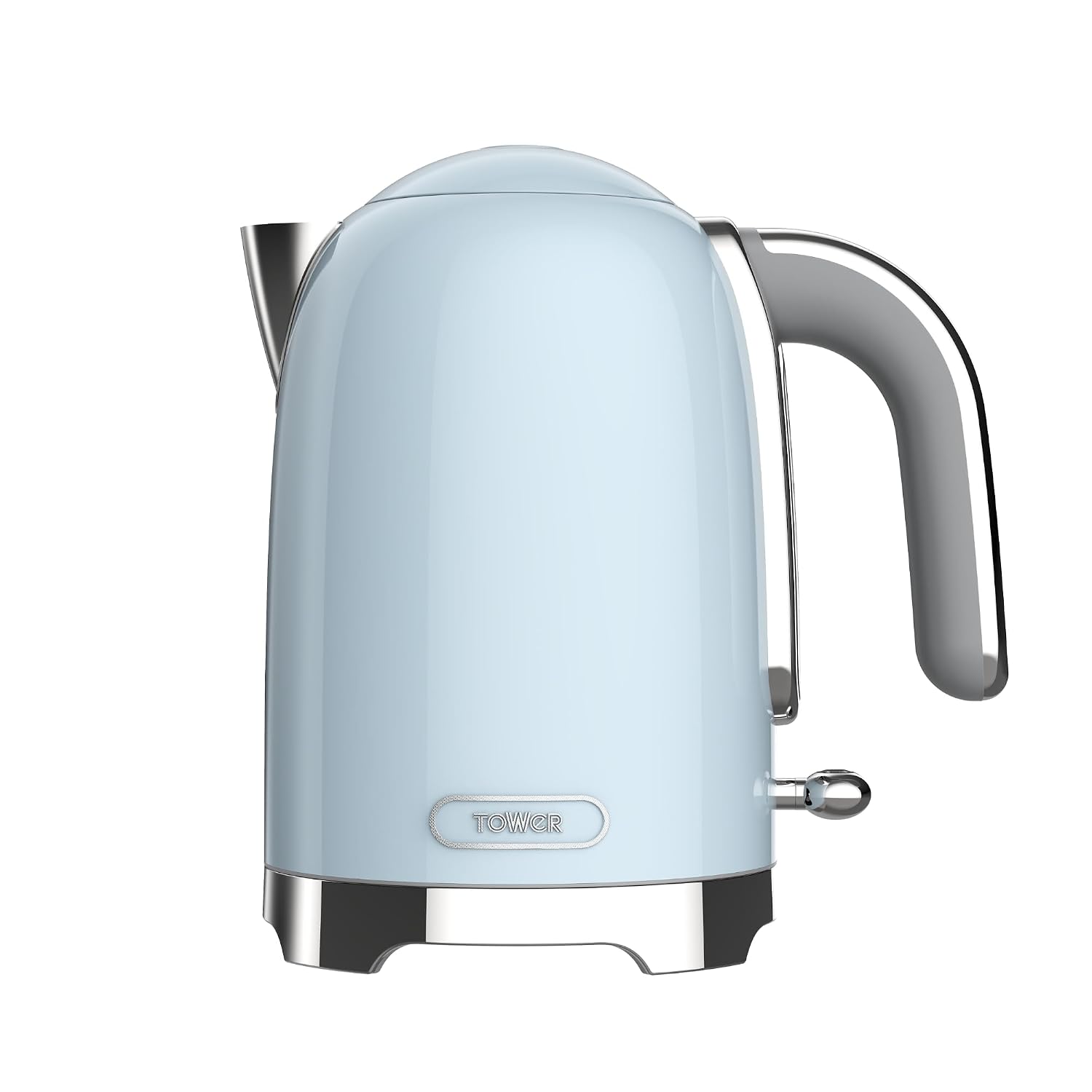 Tower Electric Kettle 1.7L Metal Body Auto Shut-Off 360° Base Blue