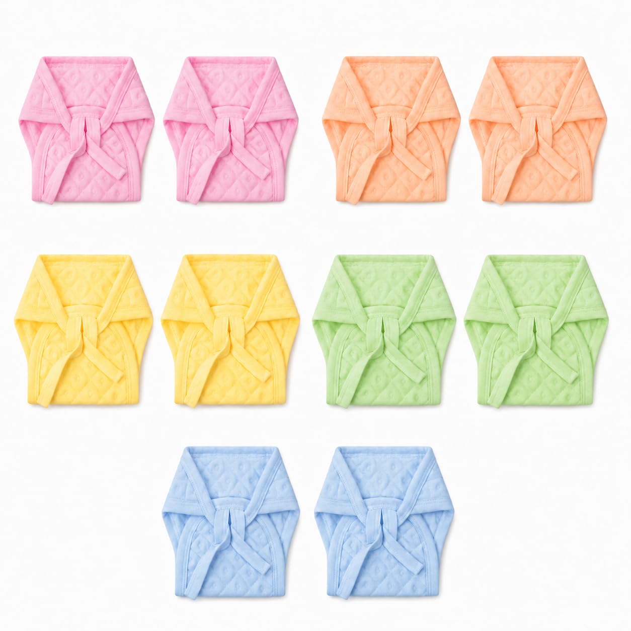 Ambaby® Pack of 10 Pure Cotton Langot for New born Baby 0–6 Months | Absorbent Layer Extra Soft & Adjustable Nappies Breathable Reusable & Washable Nappy for Baby Boy & Girl | Newborn Baby Essentials