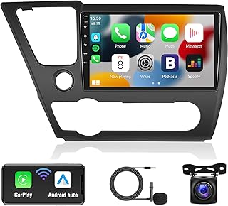 Car Stereo for Honda Civic 2013 2014 2015 2016 2017 Android 11 9 Inch Touch Screen Car Radio with CarPlay Android Auto Bluetooth GPS Navigation WiFi HiFi FM Radio SWC Backup Camera MIC