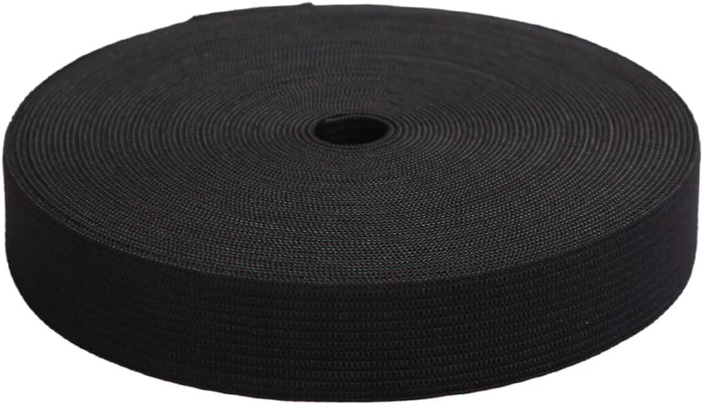 MYUREN 3/4 Inch by 20 Yard Black Heavy Stretch High Elasticity Elastic Spool Knit Elastic Bands for Sewing