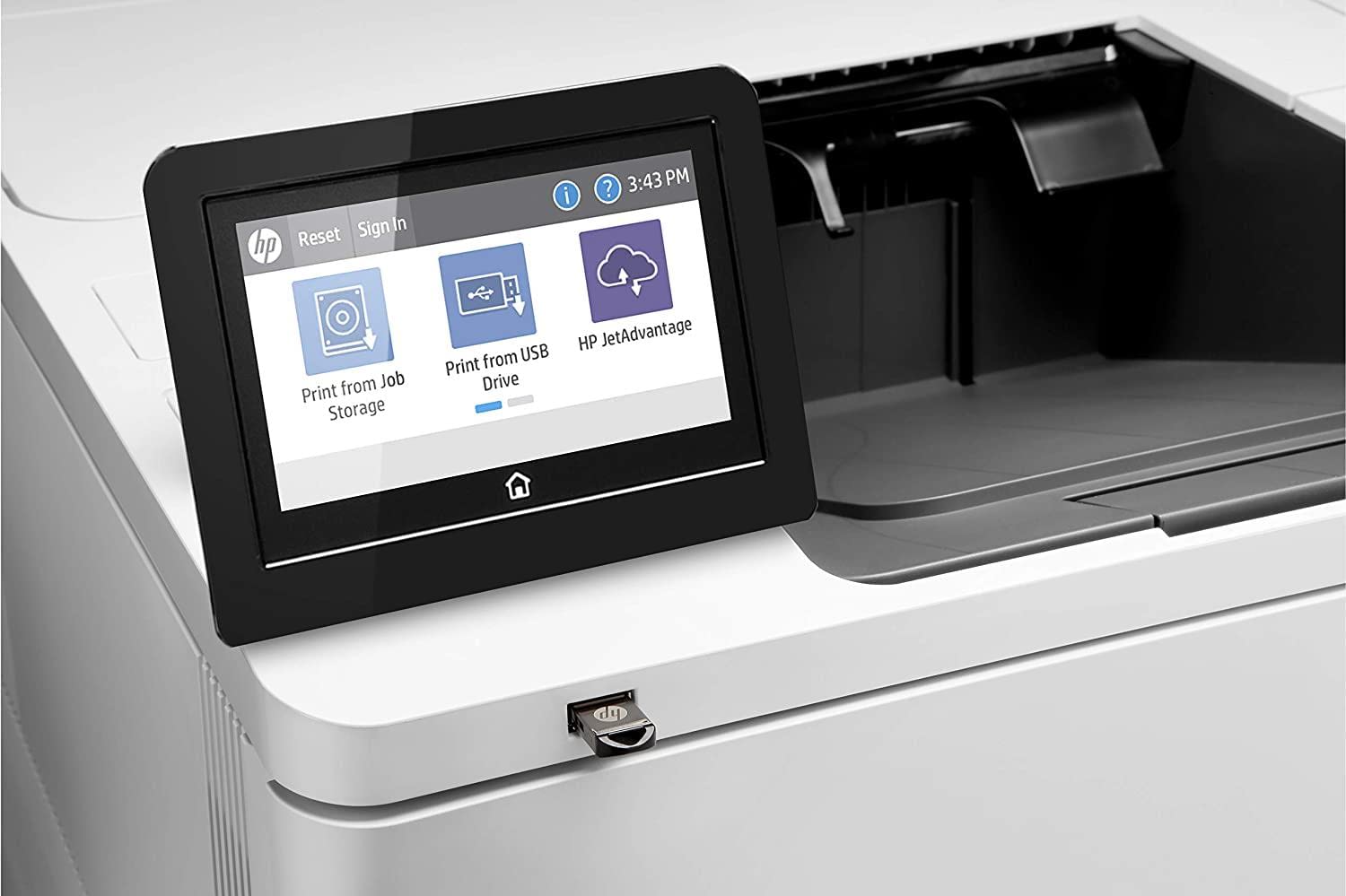 HP LaserJet Enterprise M612dn 7PS86A, Stampante a Singola Funzione A4, Stampa Fronte e Retro Automatica in b/n, 71 ppm, USB, Gigabit Ethernet, HP Smart, Display a colori da 10,9 cm, Bianca
