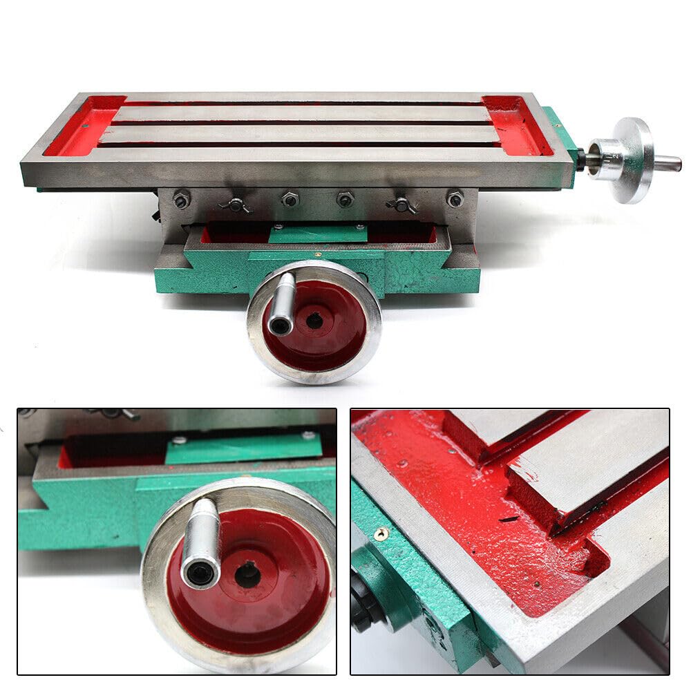 Freesmachine met 2 assen, metalen draaimachine, multifunctioneel, XY kruistafel, freestafel, coördinatafel, mini-boortafel, freesstaven, schroefstaaf, boorstaaf, werktafel, frezen, steuntafel, boor