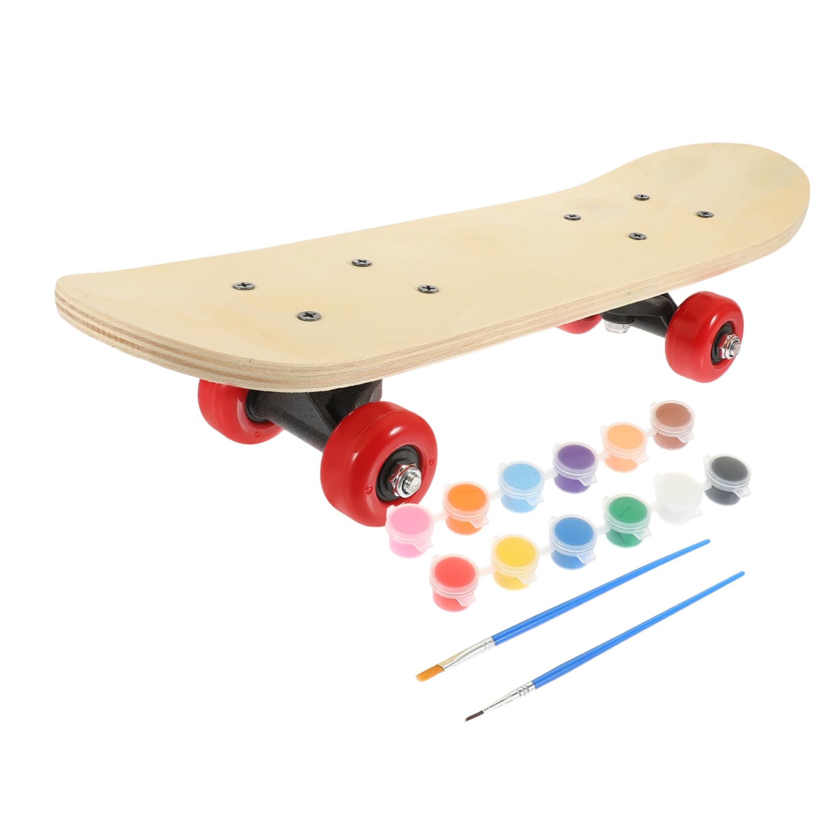 Skateboard DIY kit complet avec planche en bois et roues colorées pour enfant