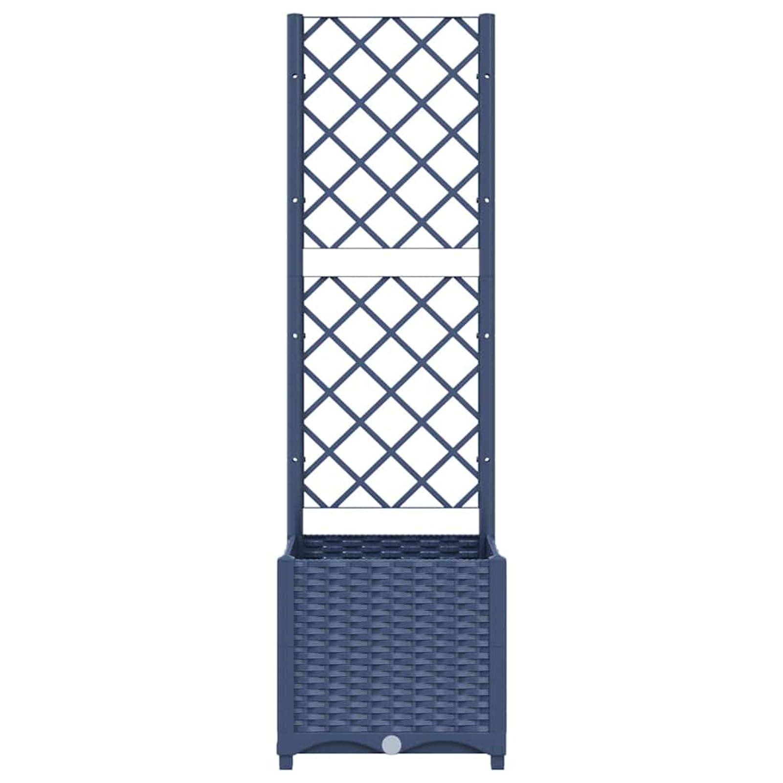 Fasba Jardinera con Enrejado PP Azul Gris 40x40x136 cm