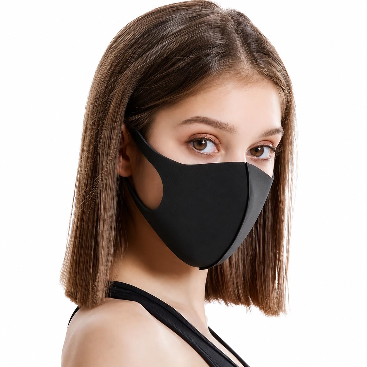 Reusable Fabric Face Mask Pack | Washable Comfortable Face Cover for Men & Women | Soft Breathable Mask for Daily, Travel & Outdoor Use (PACK OF 1) (Black Color)-image-19