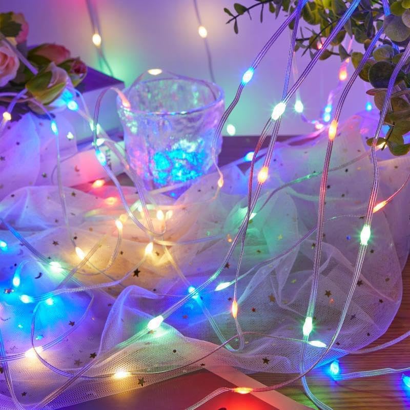 Image of K D Waterfall Curtain String LED Light (180 LEDs, Multi, 10x 08 Ft, 8 Modes, Plug Operated String led Light for Diwali /Navratri /Christmas for Indoor & Outdoor (Waterfall Multi)