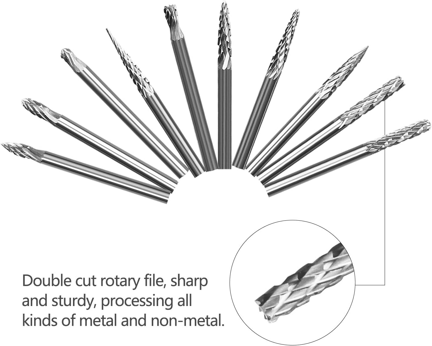 Frez obrotowy SPTA 20 szt., frez z węglika wolframu, stal obrotowa, diamentowe, narzędzie obrotowe z prętem 1/8 cala (3 mm), do samodzielnego wykonania stolarki, rzeźbienia, grawerowania, wiercenia w