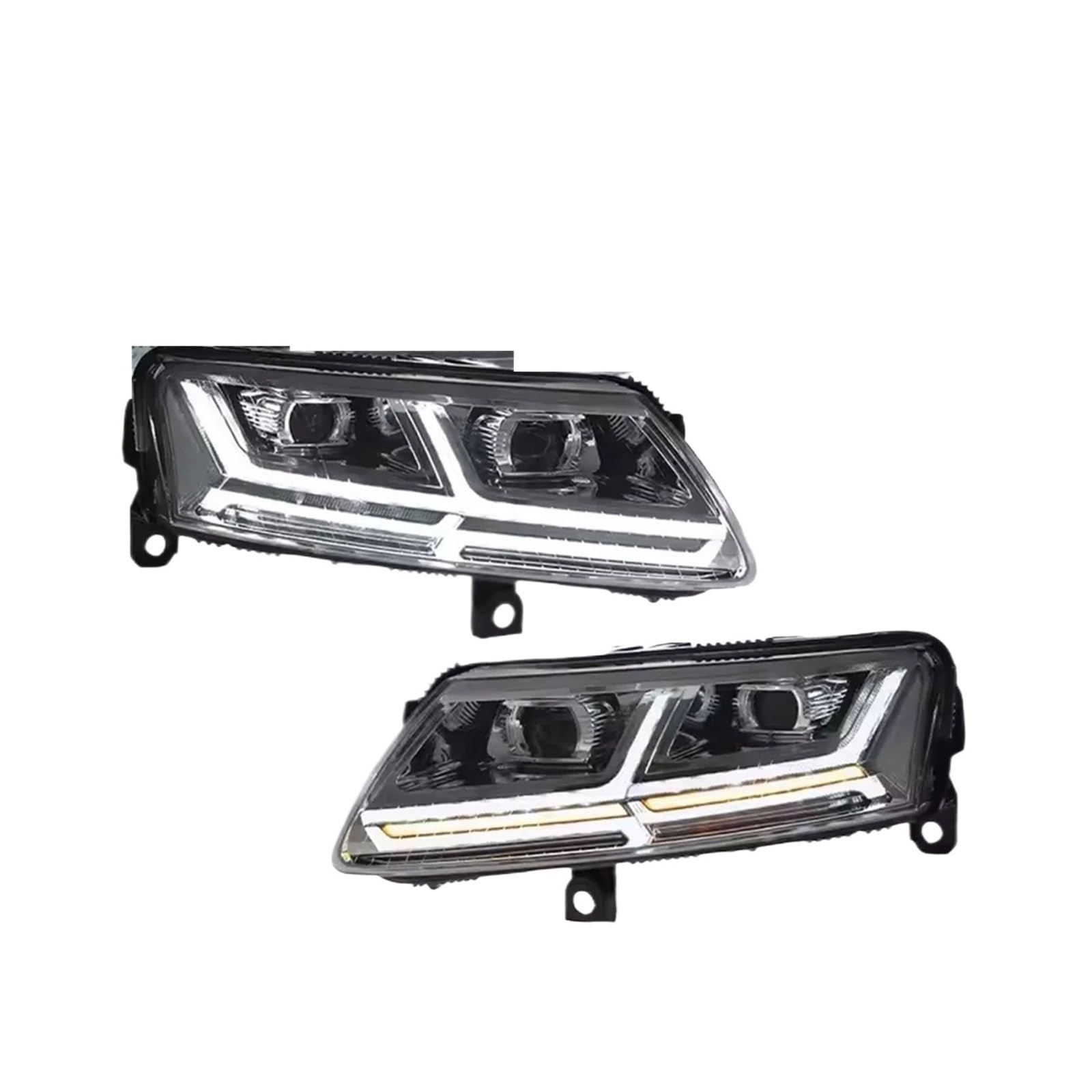 Coppia di fari anteriori compatibili con Audi A6L 2005-2012 con luci sequenziali.(1 set Silver,Xenon)