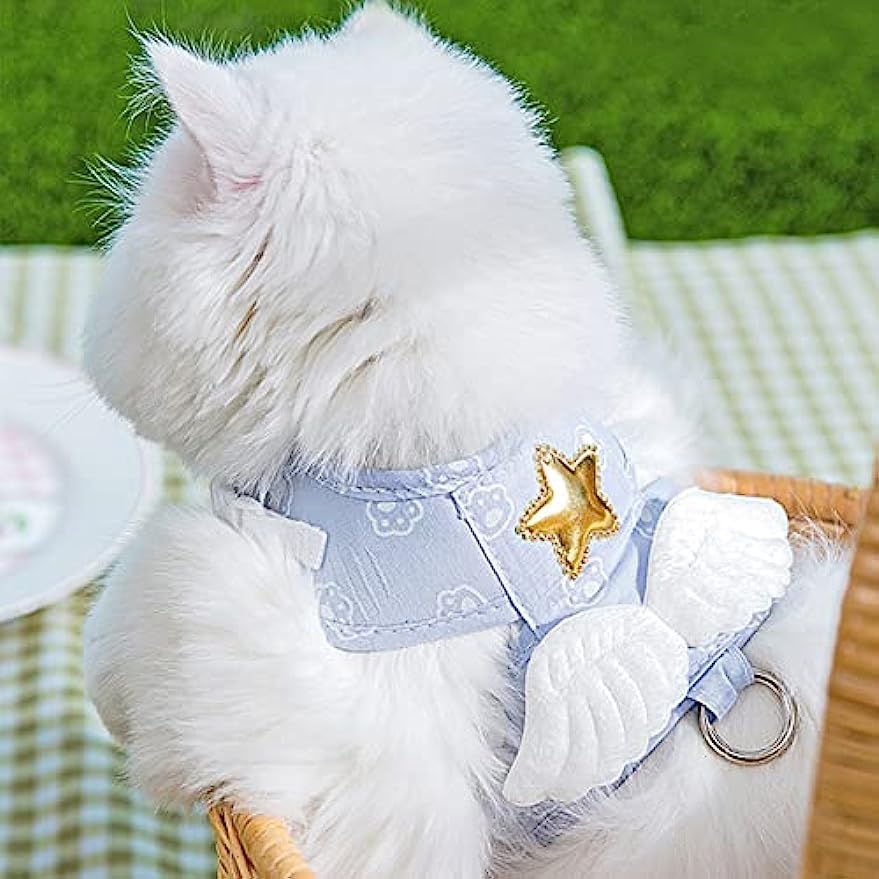 胸当てタイプハーネス(クリームローズ)&リードセット、わんちゃん猫