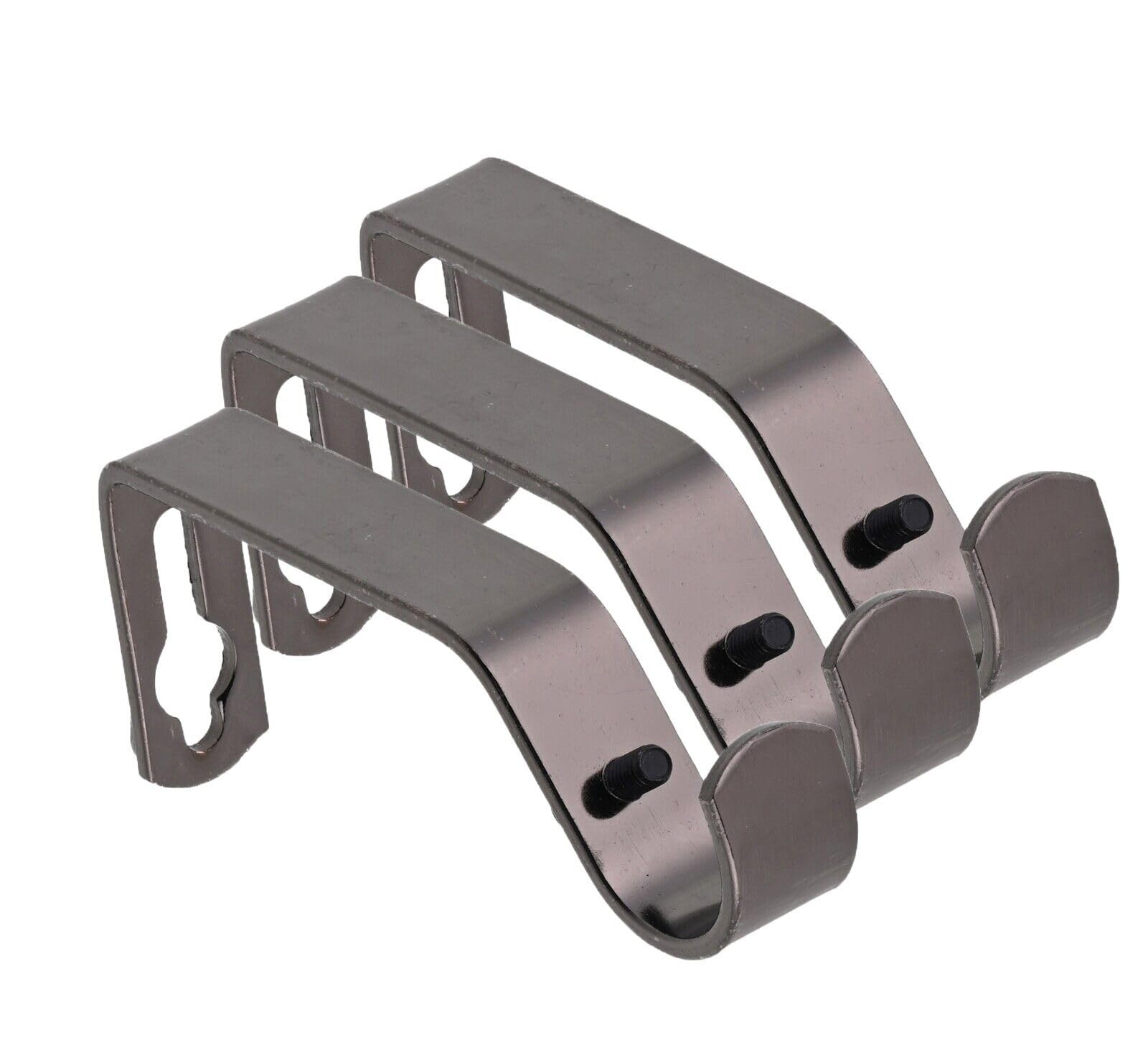 Lister Cartwright 19mm Curtain Pole Brackets with Adjustable Screws Metal Finish (Pack of 3) -Black Nickel(Metal Bracket) โ image 1
