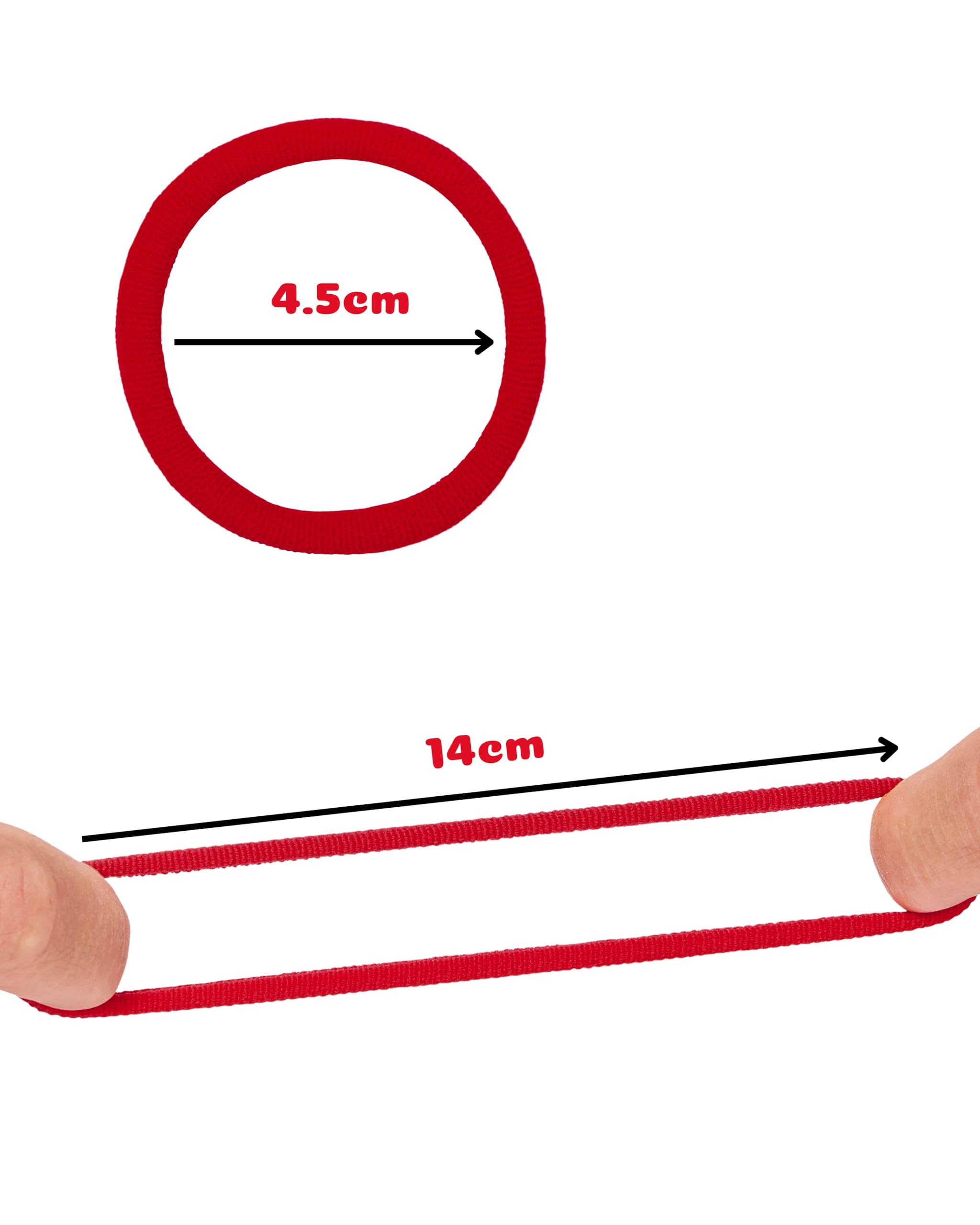 Gomas de Pelo Rojo, Pack de 60 Coleteros Elásticos 4mm - Sin Tirones para Pelo de Mujer, Hombre y Niña - Hair Bobbles para Coletas