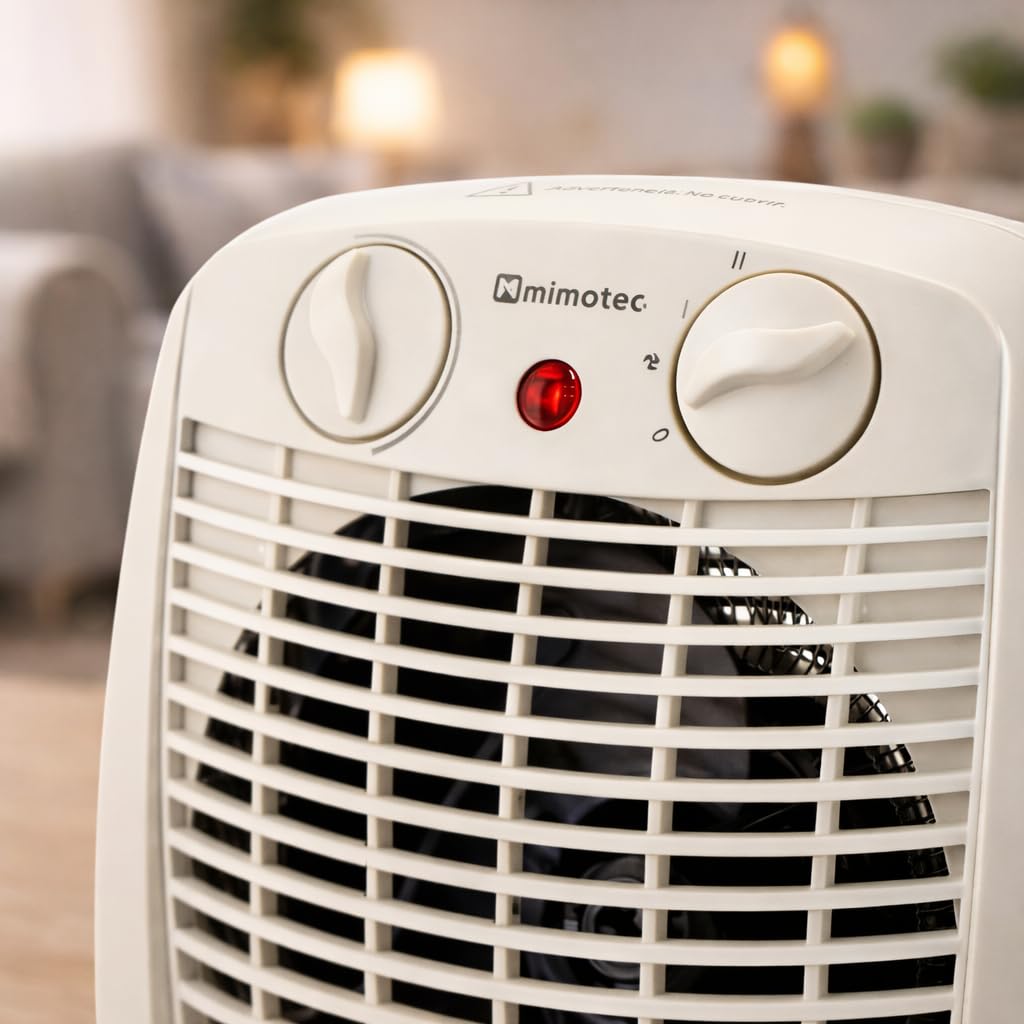 M Mimotec – Termoventilatore elettrico White Comfort 2000W Mimotec, riscaldamento portatile da pavimento, doppia potenza 1000/2000W, bassa rumorosità <53 dB, IP20, per ambienti fino a 20 m² - 5
