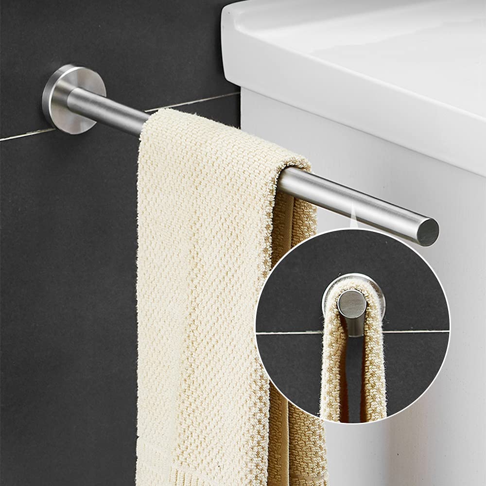 40 cm Toallero de Montaje para Pared - Soporte de Toalla de Acero Inoxidable Sus 304 con Tornillos Barra de Toalla Acabado Cepillado para baños Cocina Inodoro Resistente - Plata, Brazo único