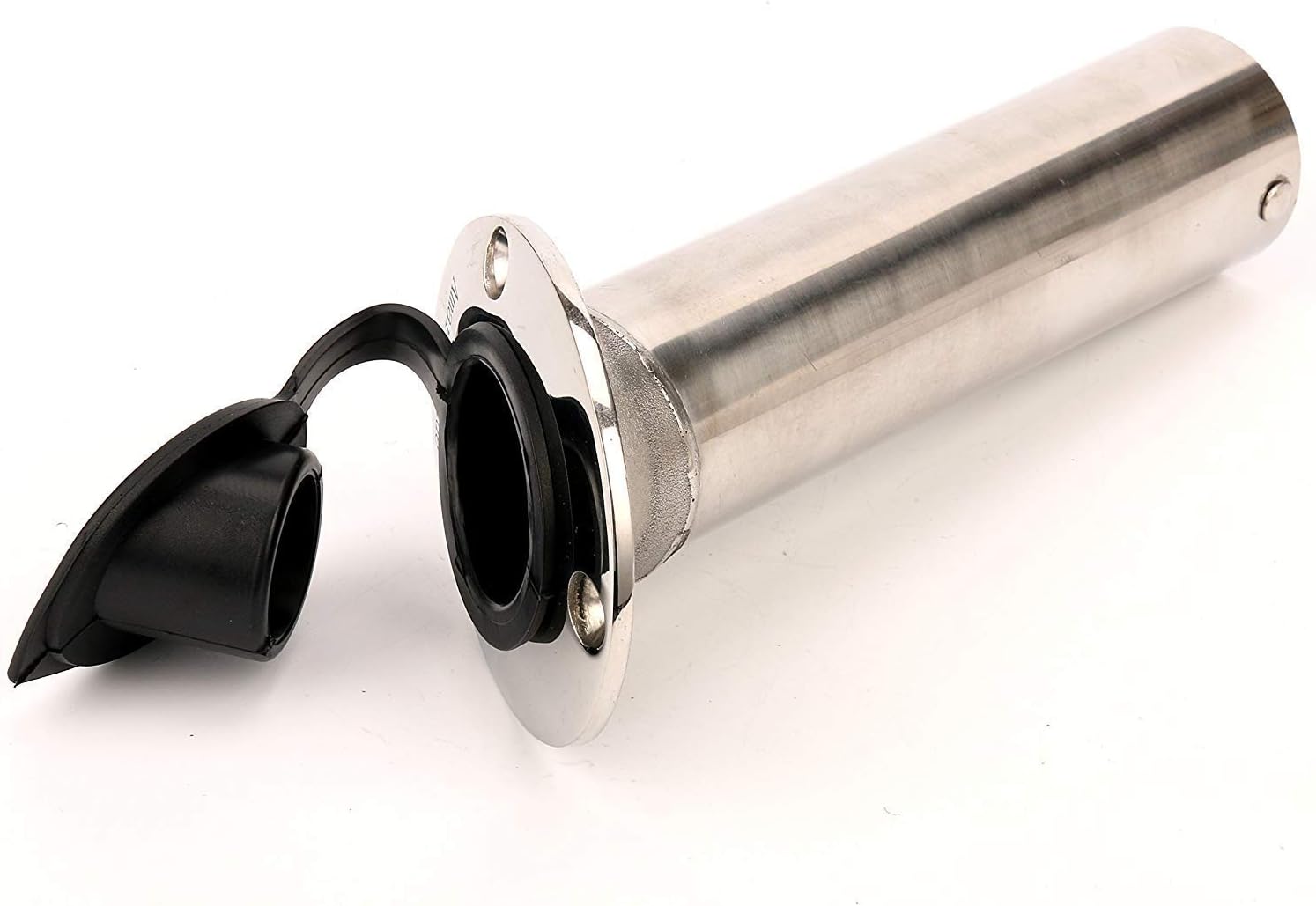 Amarine-made 30 Degree Stainless Steel Heavy Duty Flush Mount Sunshine Resistant Rod Holder Black PVC Cap Liner (2pcs)