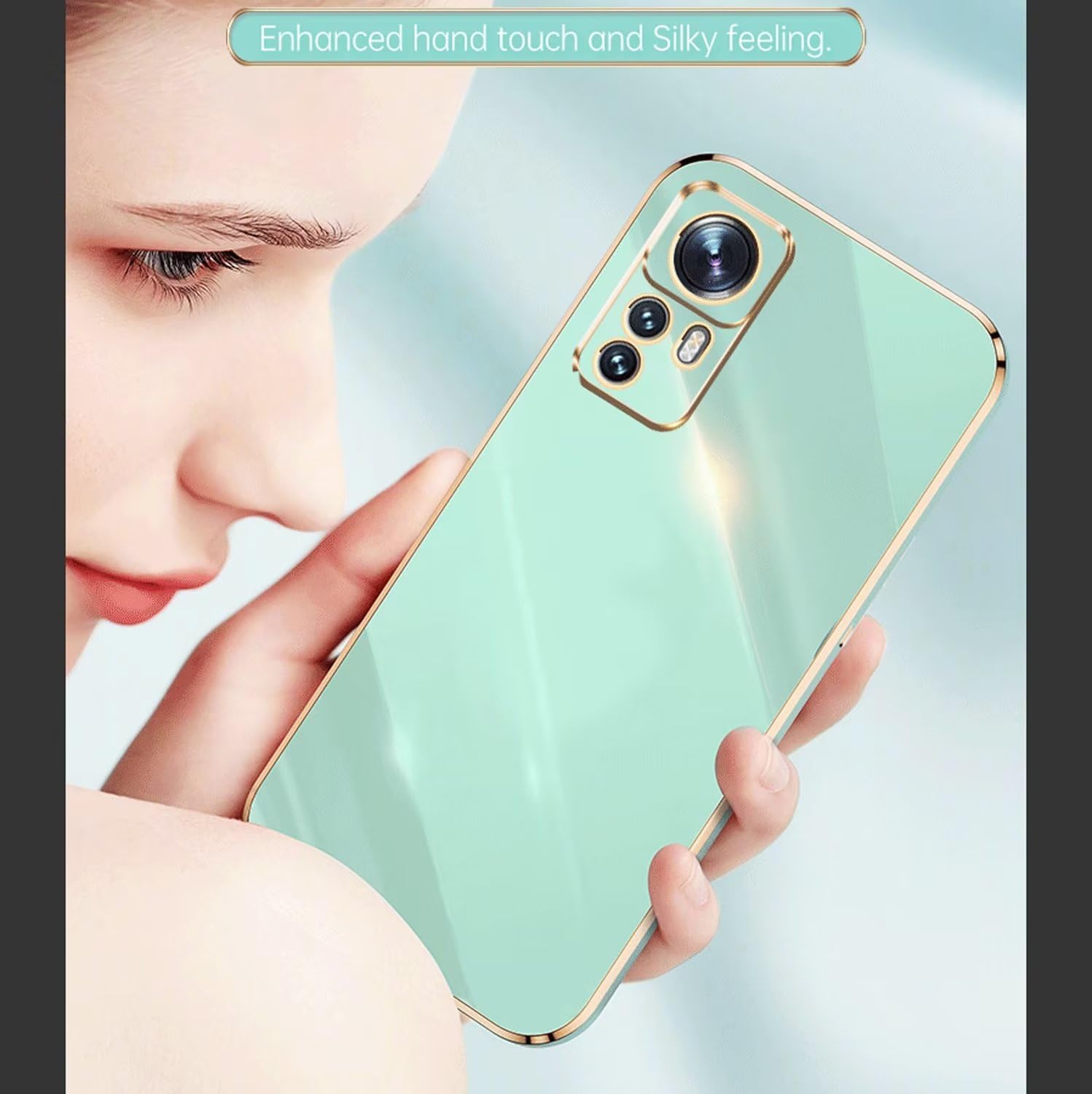 Custodia Per Xiaomi 12T - Cover Sottile In Morbido Silicone TPU Con Protezione Fotocamera, Antiurto E Antiurto, Design Placcato Nero