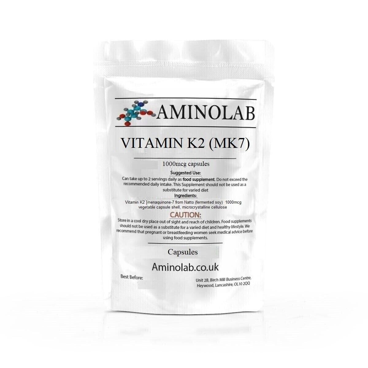 Aminolab - Vitamin K2 MK-7 500mcg 365 Capsules