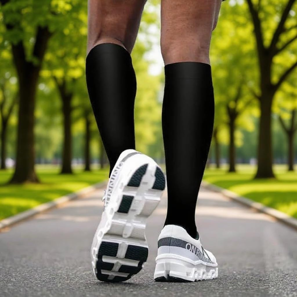 Unisex Athletic Socks 6-Pair Pack - Polyester Moisture-wicking Compression Socks, Anti-friction Design.