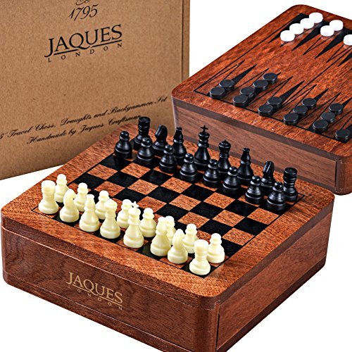 Preisvergleich Produktbild Jaques of London Reise-Schach, Backgammon & Dame Set