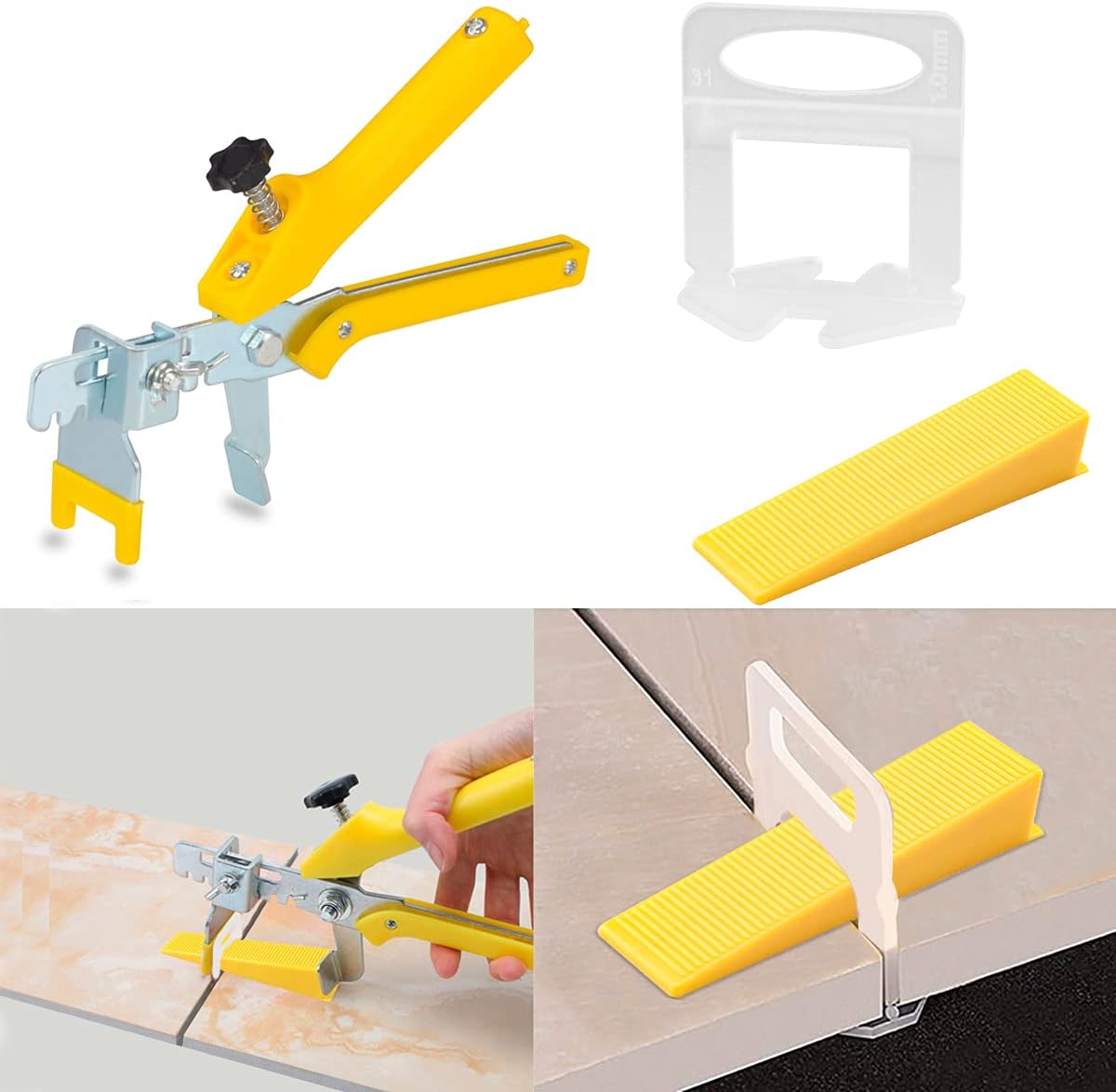 1/32" Tile Leveling System Kit, 600 PCS Tile Spacers Clips and 200 PCS