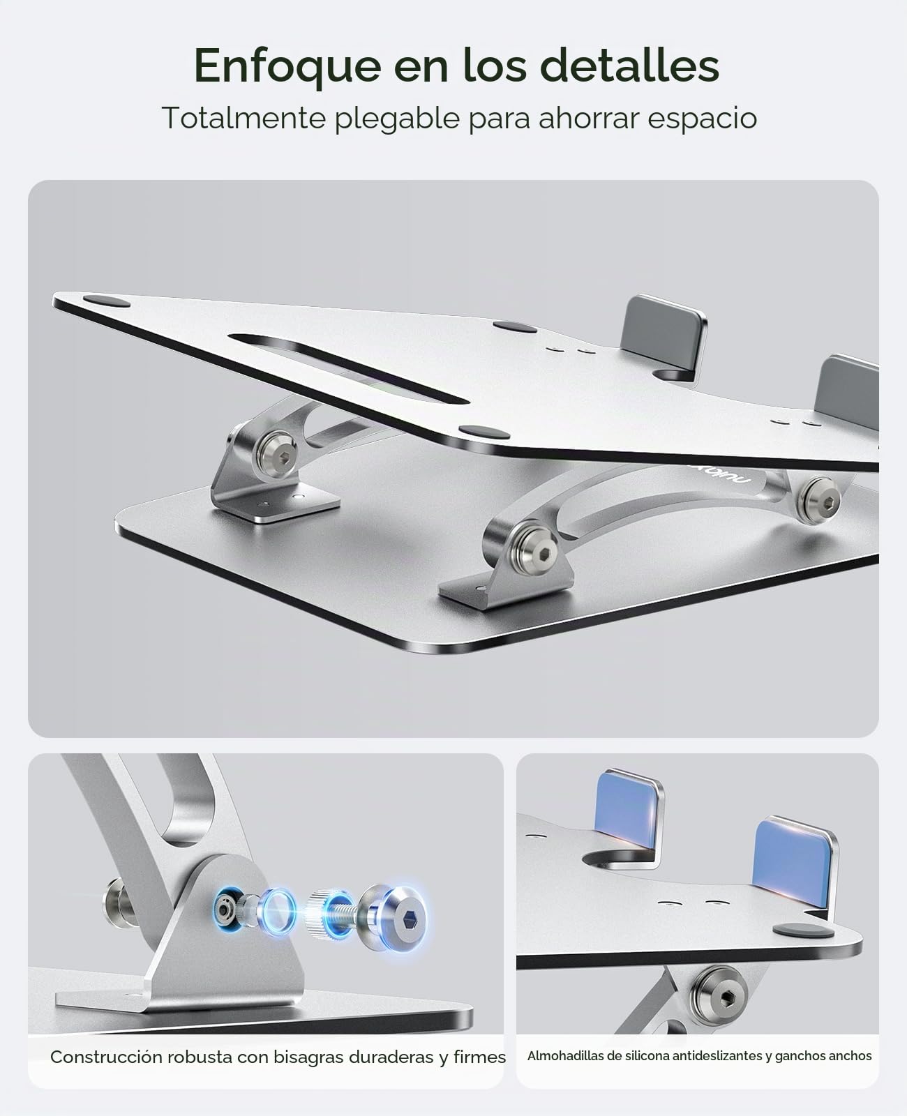 Nulaxy Soporte Portátil Ordenador, Ergonómico Laptop Stand, Soporte Ajustable para Portátil de Aluminio Compatible con MacBook, Air Pro y Otras Computadoras Portátiles de 10-17 Pulgadas