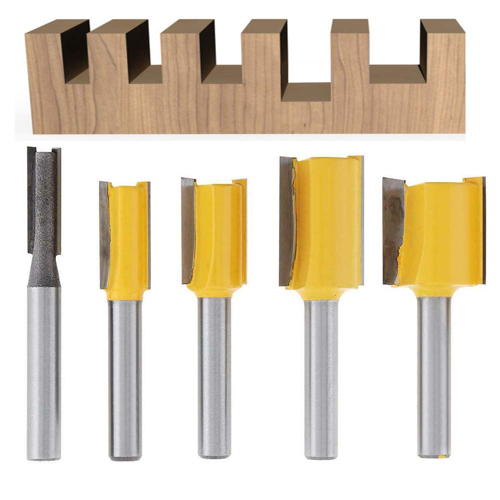 Bestgle 1/4-Inch Shank Straight Dado Router Bit Set Carbide Wood ...