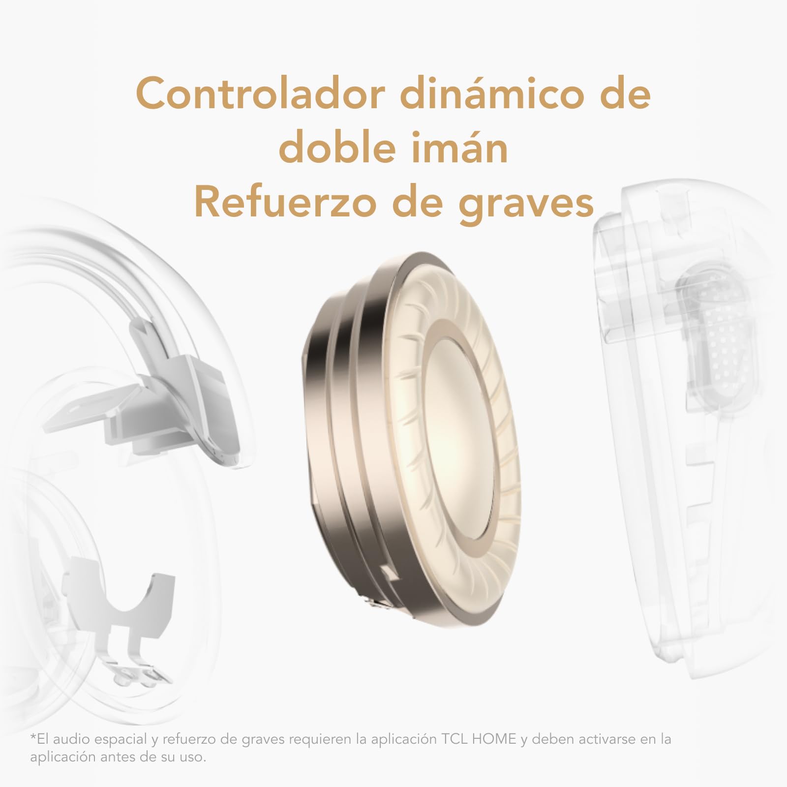 TCL Crystal Clip Auriculares Inalámbricos | Open Ear OWS | 28h Autonomía | IP54 | Bluetooth 5.4 | Multipoint 2 Dispositivos | ENC Reducción Ruido | Sin Tapones | Comodidad Total
