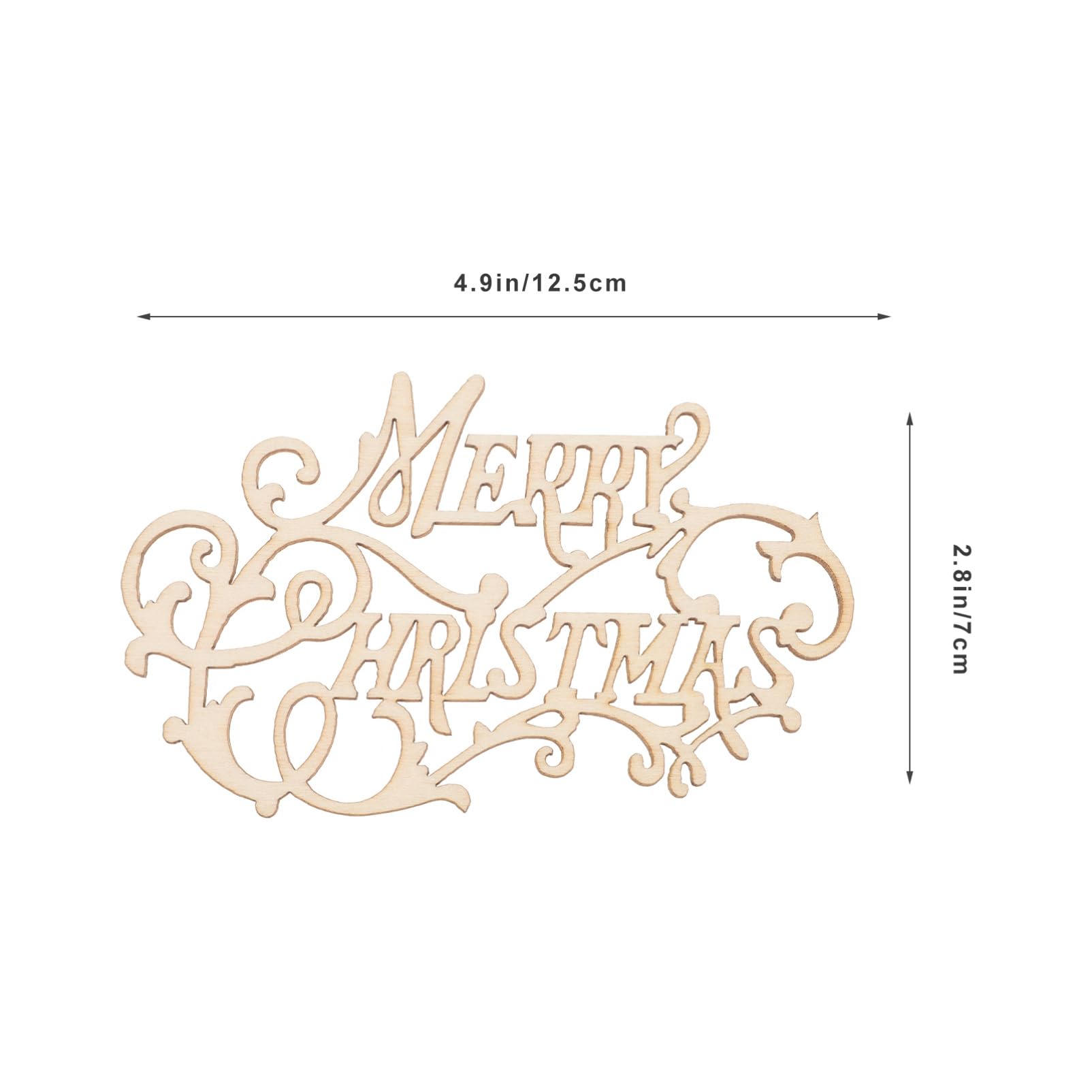 NUOBESTY 20pcs Merry Christmas Wooden Cutouts Unfinished Wood Xmas Letter Slices Letter Hanging Plaques for Christmas Tree Home Wedding DIY Decor - Image 2