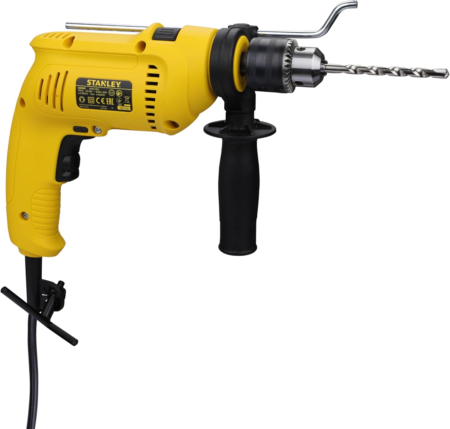 STANLEY SDH600KM-IN 600W 13mm Drill Machine with Mechanical Toolkit for Home, DIY & Professional Use (120-Pieces) - Includes Hammer Drill, Hammer & Measurement Tape, 1 Year Warranty, YELLOW & BLACK