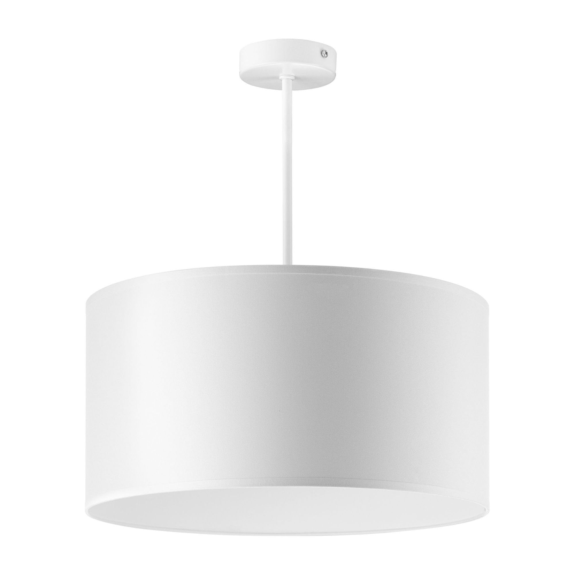 Lampara Colgante Corta con Rosca E27 de 60 W máx. Lámpara de Techo Ideal para Decoración de Interiores Estilo Moderno y Elegante (Bombilla no incluida) (Blanco)