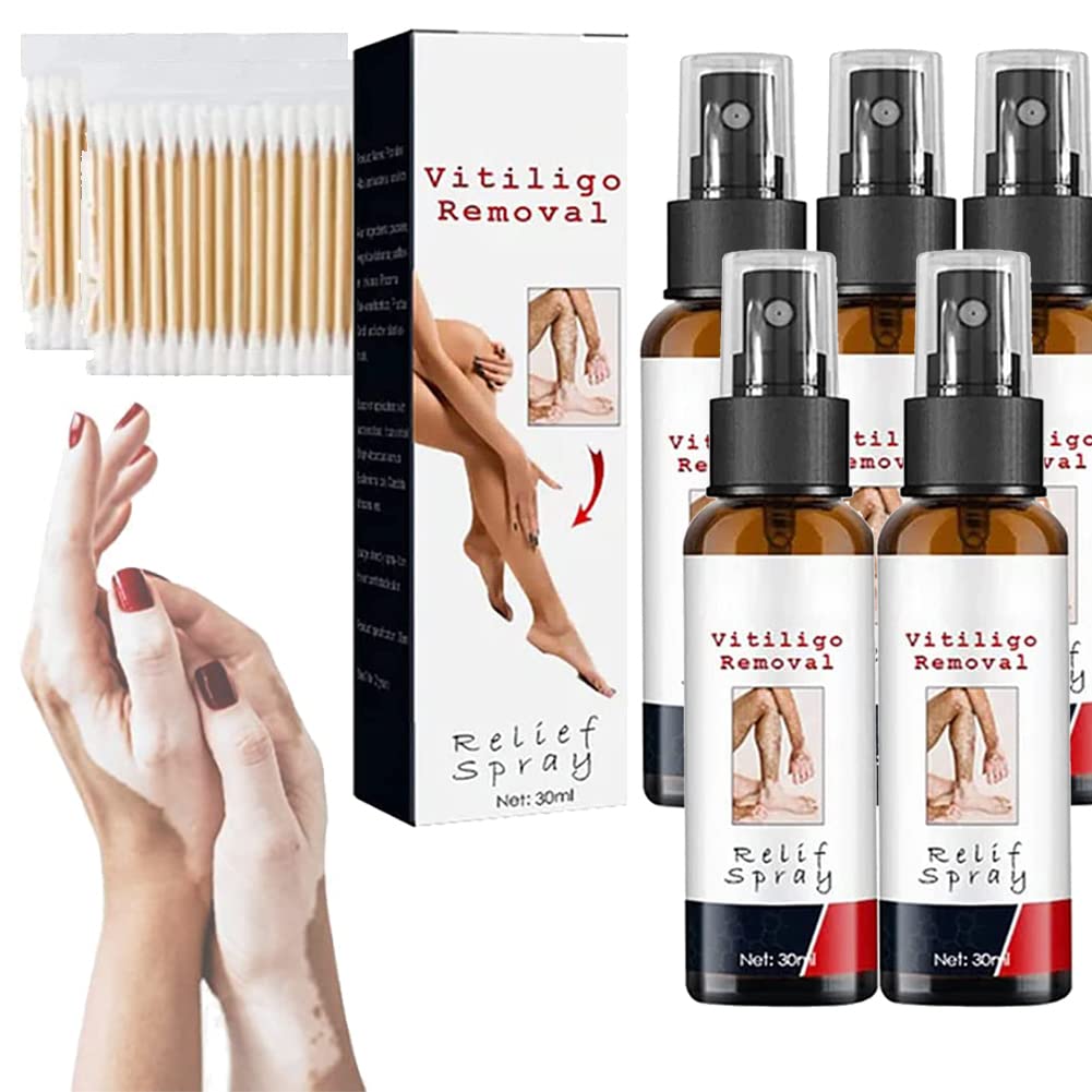 Vitiligoremoval Relief Spray,Kolmax Vitiligo Relief Spray,Dermacure Psoriasis Treatment Spray,Reduces White Spots On Skin (5 Pcs)