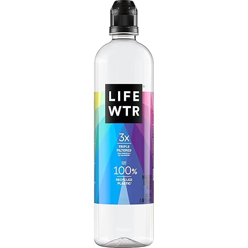 LIFEWTR Agua purificada premium pH equilibrado con electrolitos botella abatible 237fl oz