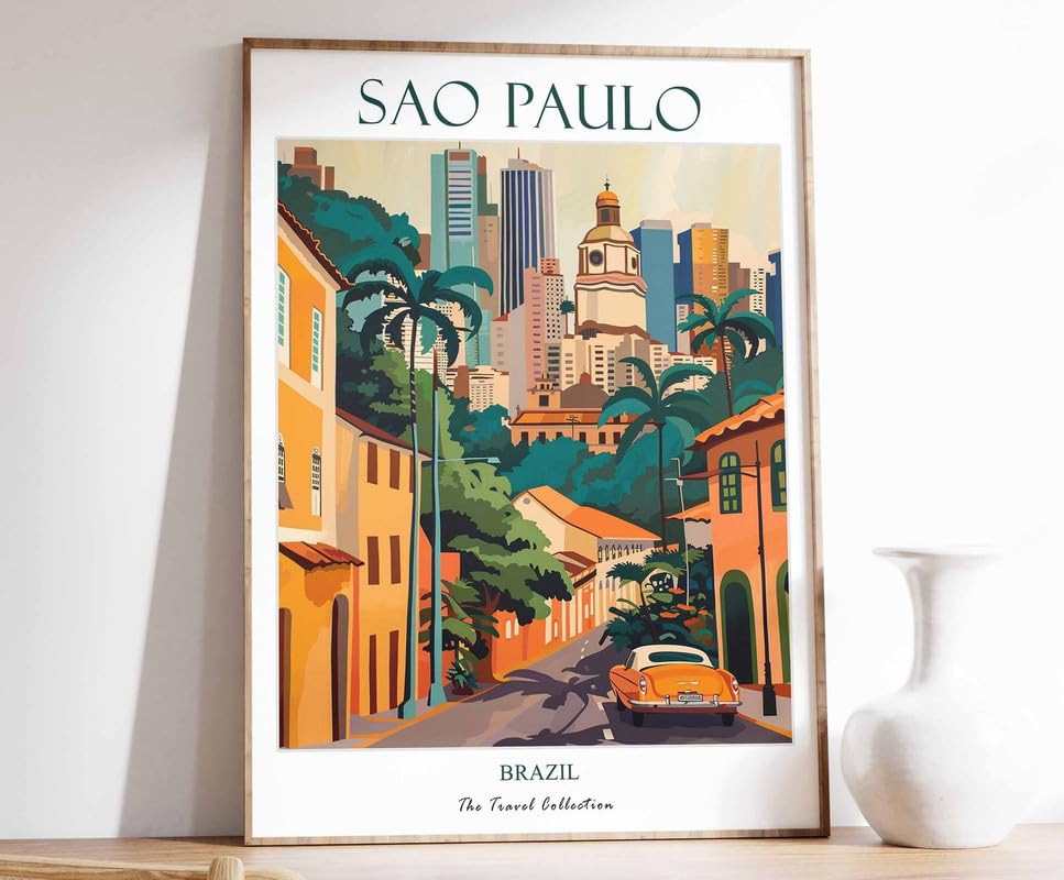 2 Sao Paulo Print Sao Paulo Travel Poster Brazil Travel Print Tropical Decor Brazil Wall Art La Poster A5 - Inspirador Motivacional Arte de la pared Vida diaria Cita alentadoras frases cortas famosas