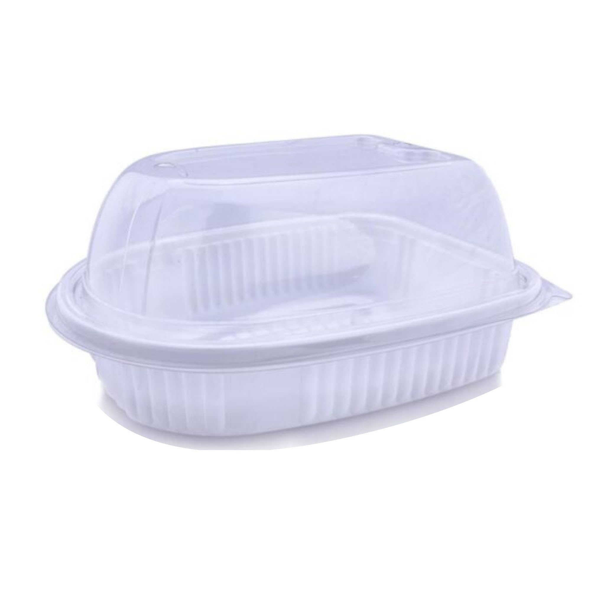 Plastic Disposable Chicken Tray with Microwave Clear Lid for Full Chicken, Pack of 12