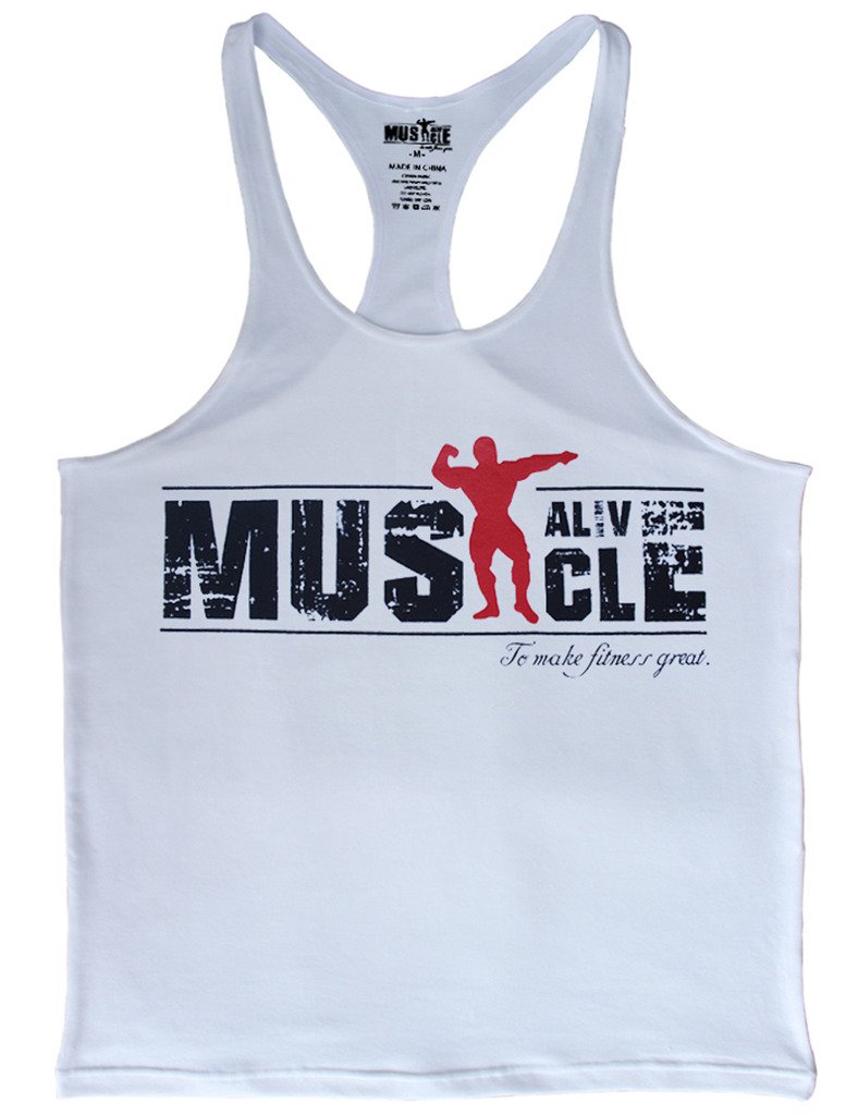 Mężczyźni Siłownia Kulturystyka Tank Top Stringer Vest Fitness Workout Sportswear Cotton