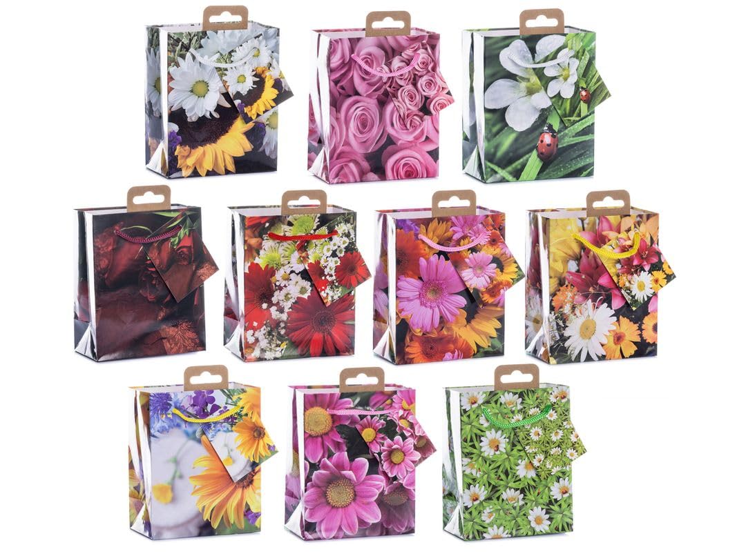 Laro Mini Premium Geschenktüten 10-100 Stk Mini Glitter, Anzahl:100, Muster Tüten:Tiere Mini
