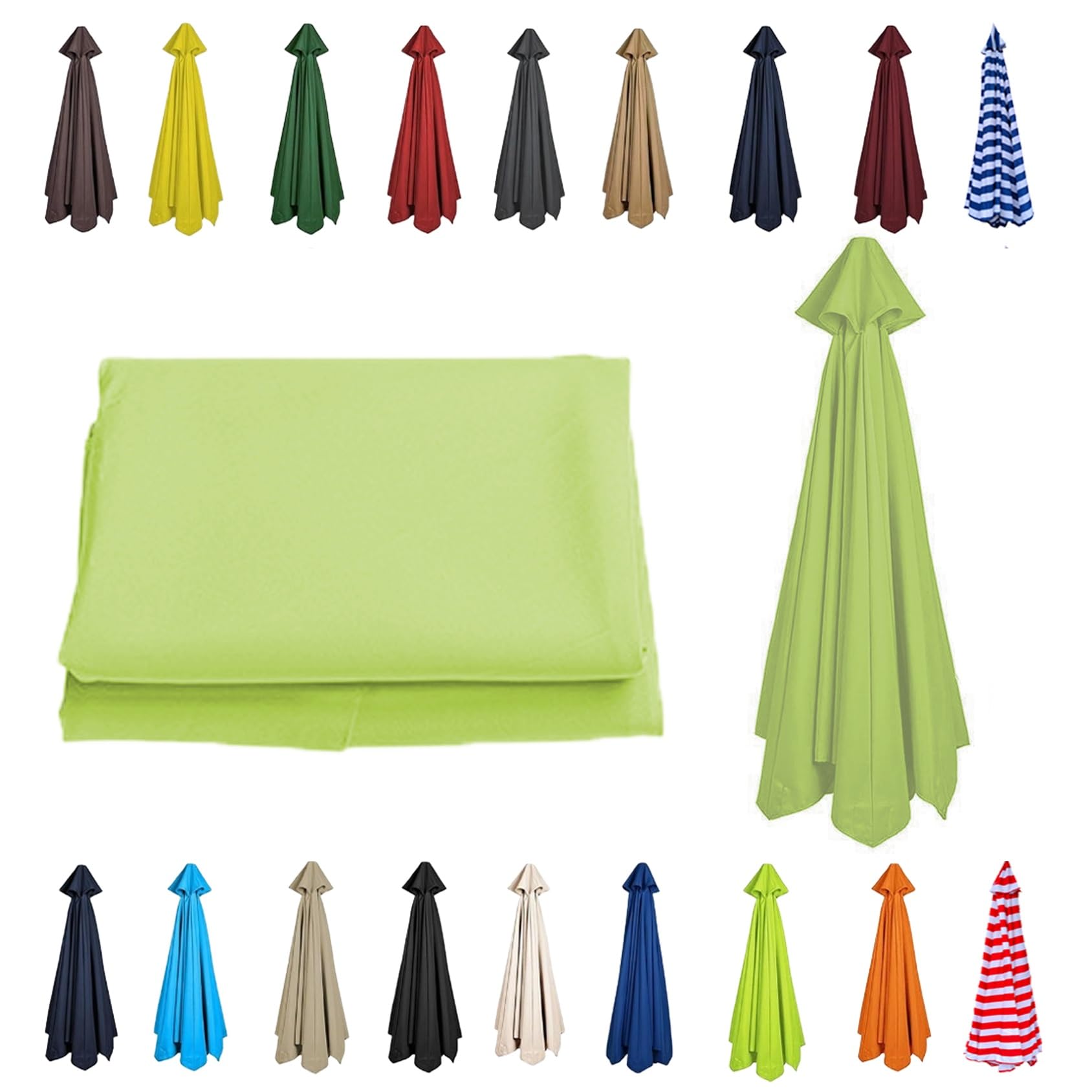 CMJYMX 6/8 Arms Patio Replacement Parasol Canopy | Sun Umbrella Replacement Cloth 230cm/270cm/300cm | Waterproof Umbrella Replacement Top Shade Fabric Cover(Grass green,6 RIBS: 250CM/8.2FT) โ image 1
