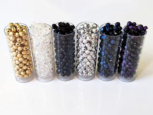 Miniatura 6 de Cuentas de vidrio facetado checo pulidas al fuego redondas de 0118in Seis colores Total 600 piezas Juego 3SFP 615 3FP001 3FP002 3FP007 3FP033 3FP052