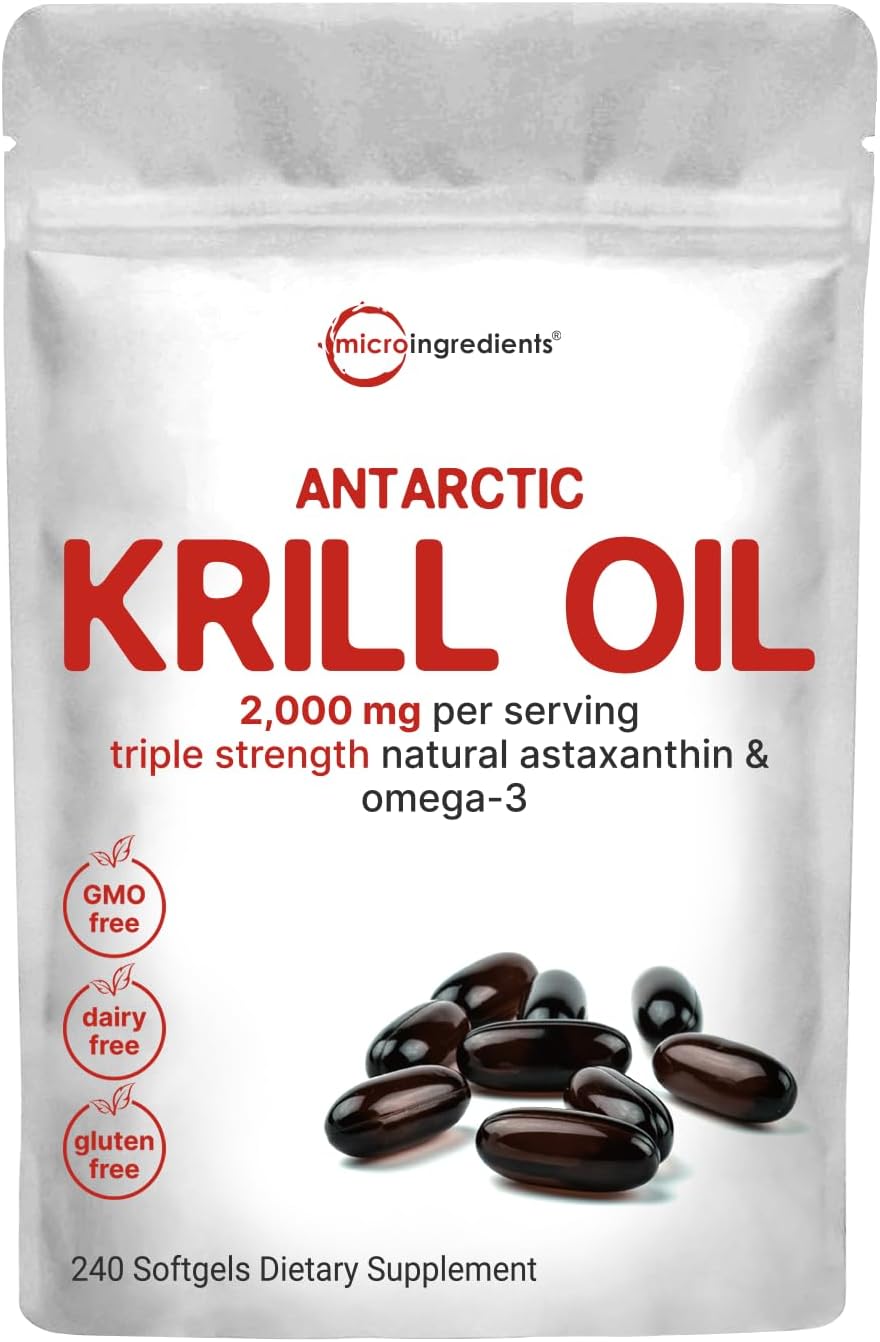 Micro Ingredients Antarctic Krill Oil Supplement, 2,000mg