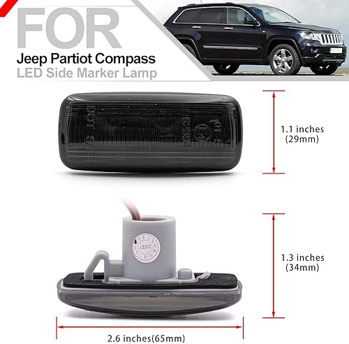 Miniatura 5 de nsautolighting Luces de marcador laterales LED completas para Jeep Commander 2006-2010 Grand Cherokee 2005-2013 Lámparas indicadoras de señal de