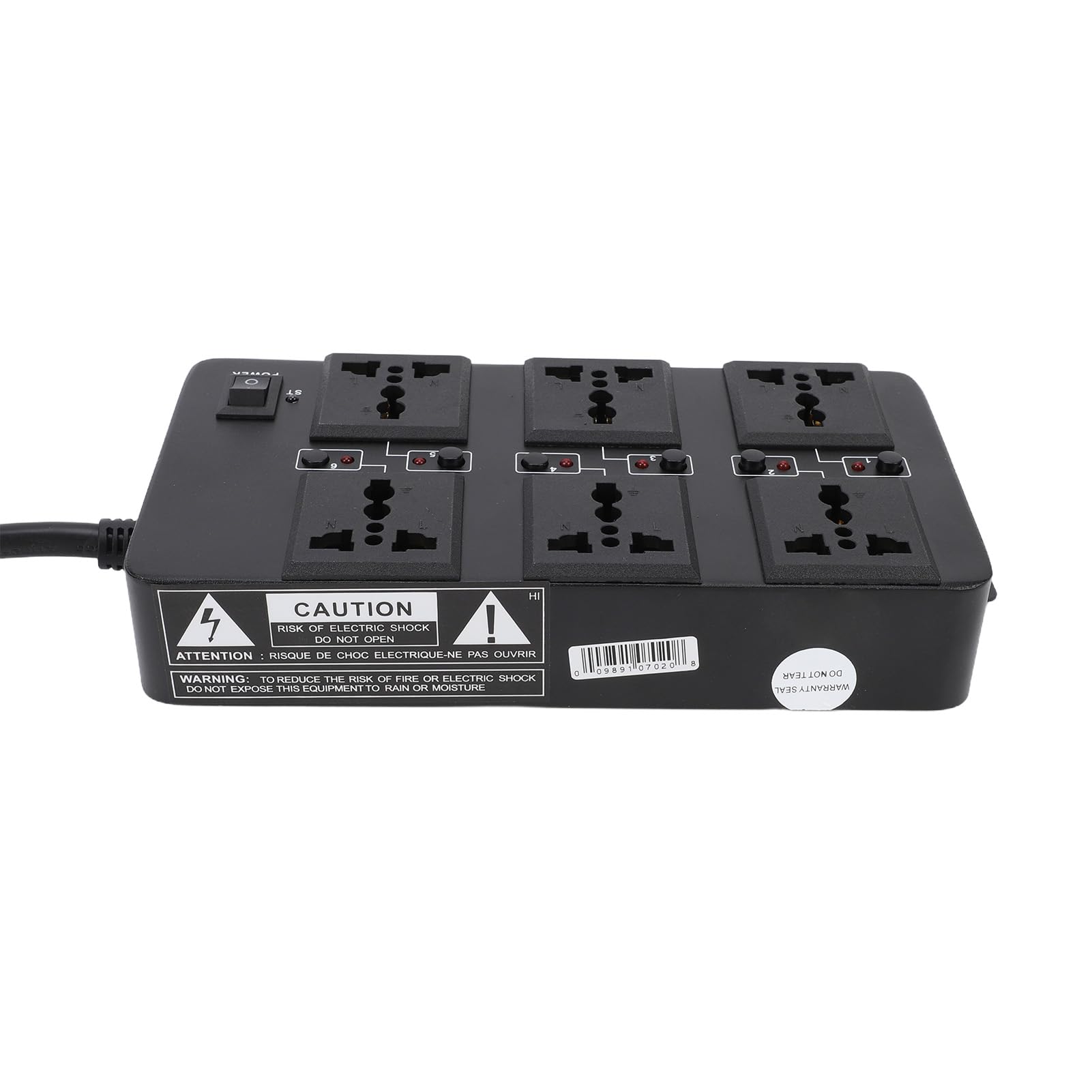 Alomejor Salida del Controlador del Secuenciador de Potencia, Metal de 6 Canales con Sincronización Secuencial de 1 Segundo e Indicadores LED, para Fuente de Alimentación Estable y