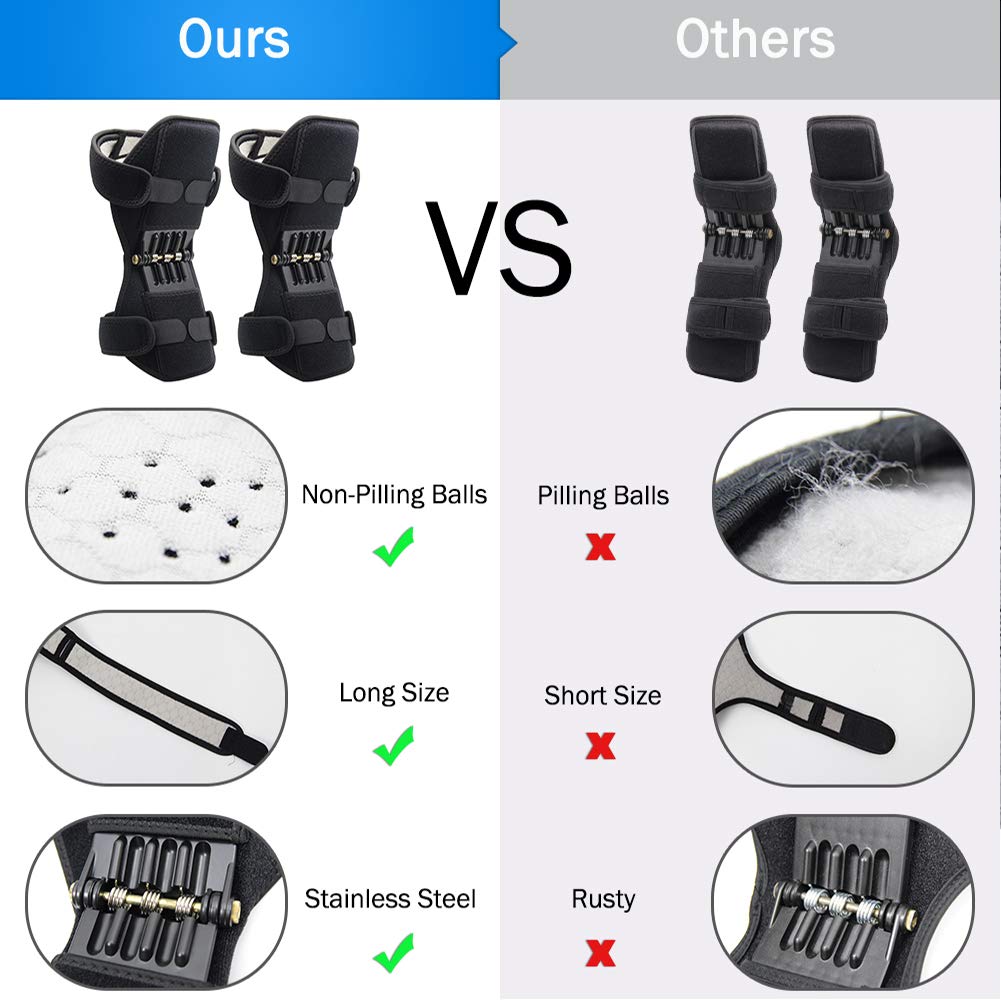 Knie-Booster, Gelenkstütze Knieschützer Brace Atmungsaktiver Knieschutz-Booster mit starker Rückprallfederkraft für Outdoor-Sportarten, Training, Klettern, Linderung von Gelenkschmerzen, Sch