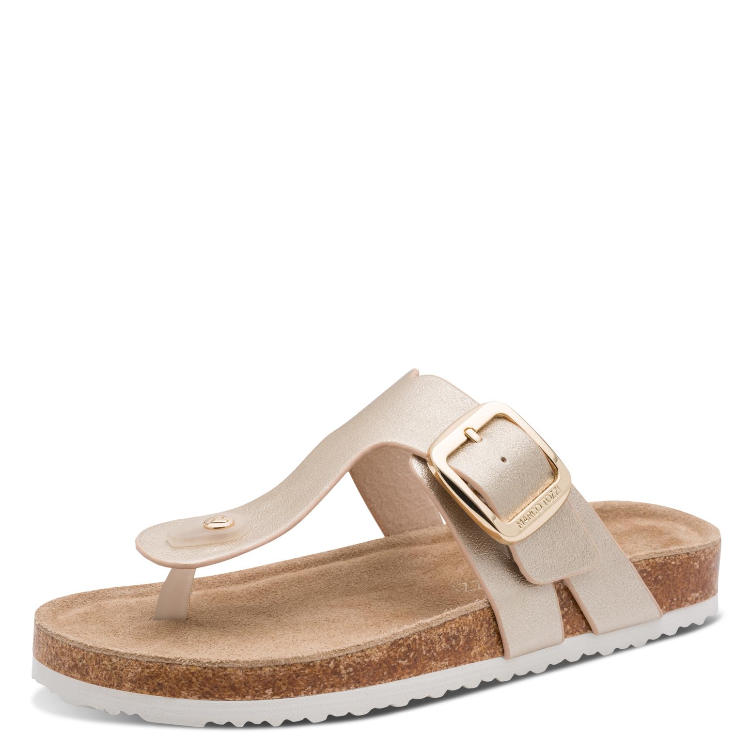 Marco Tozzi Women's Sandal Leather Insole Stylish, Metallic (Platinum), 8.5 UK
