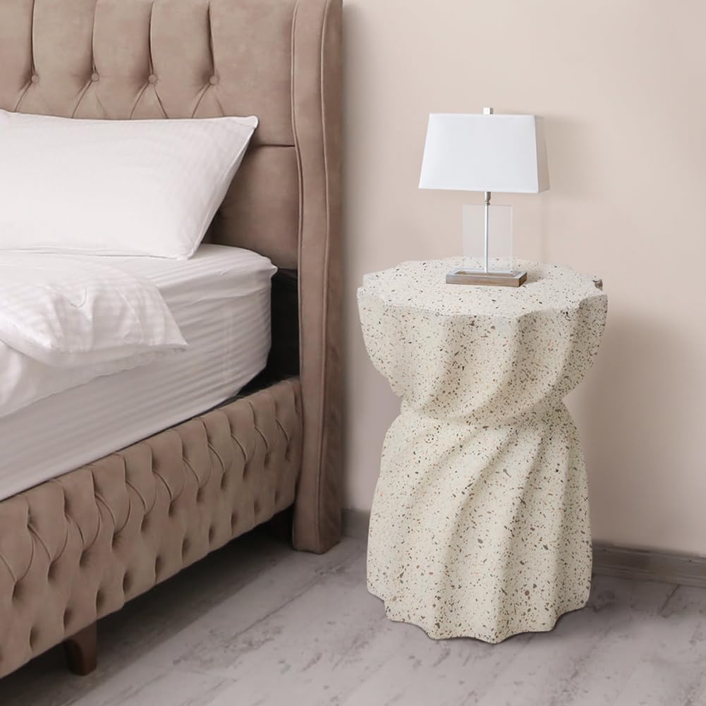 Side Table Pub Bar Round Table Modern Sofa Side End Table Coffee Tray Side Desk for Couch Living Room Bedroom Slate Table