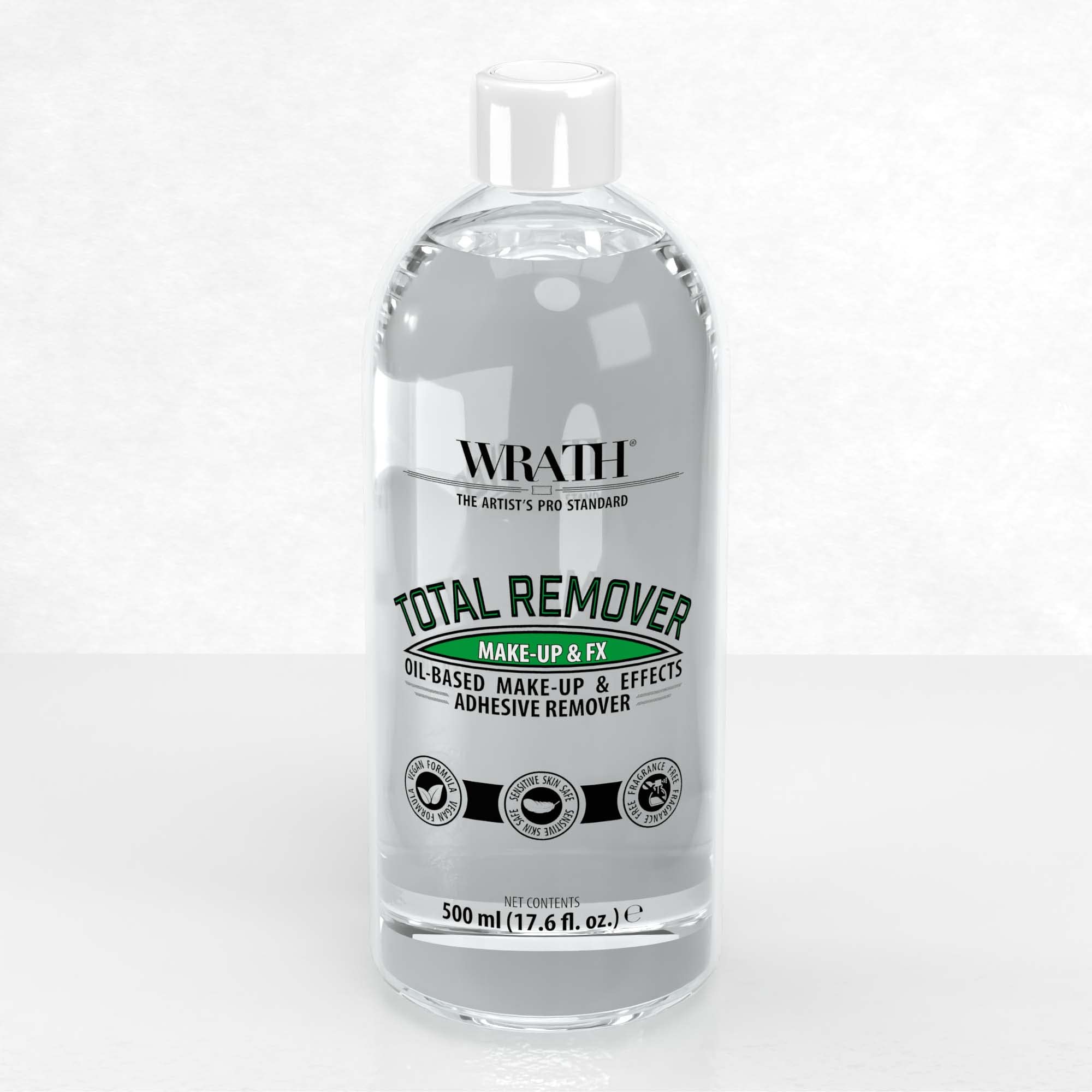 WRATH® Total Remover - Oil-based stage & professional make-up and special effects adhesive remover for makeup artists (500ml)
