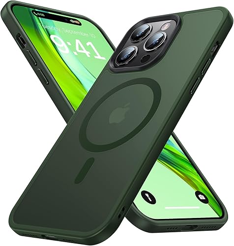 Funda magnética para iPhone 14 Pro compatible con MagSafe Fuerte magnético Protección de grado militar de 10 pies Funda translúcida mate delgada